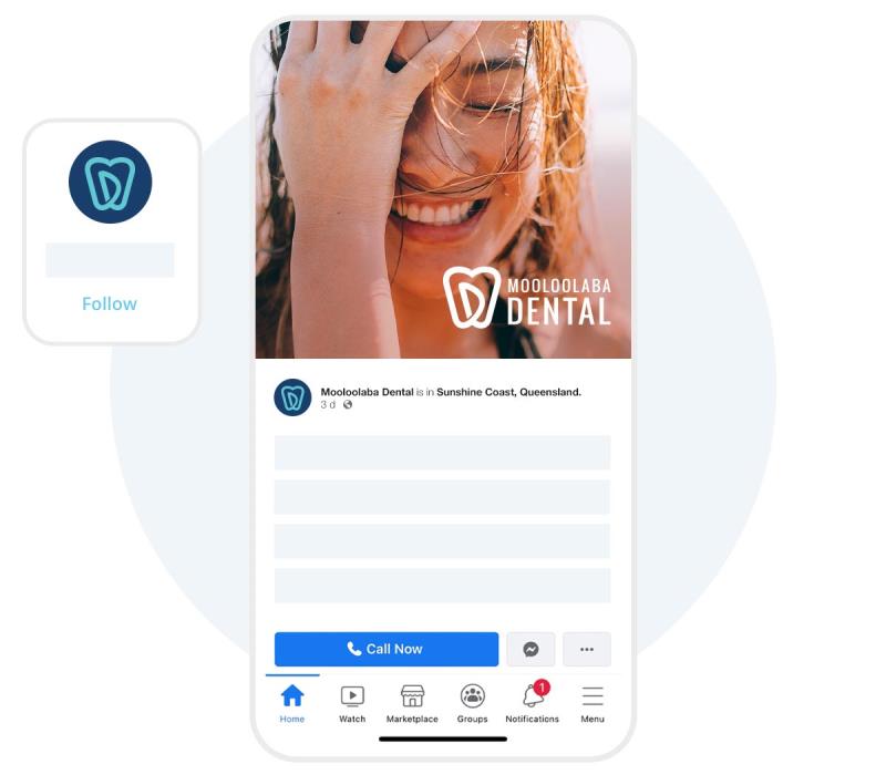 mooloolaba dental facebook advert shown on mobile device