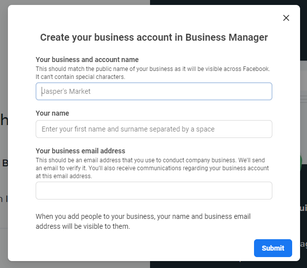 Enter your business details 