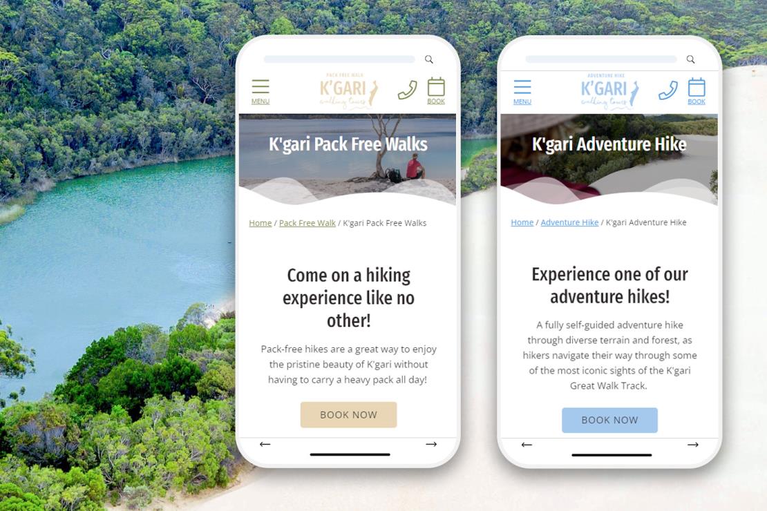 Mobile Responsive Web Design for K'gari Walking Tours