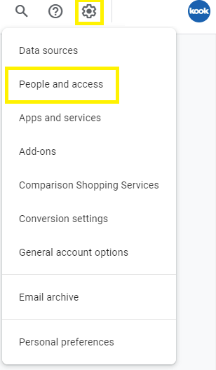 people and access in google merchant