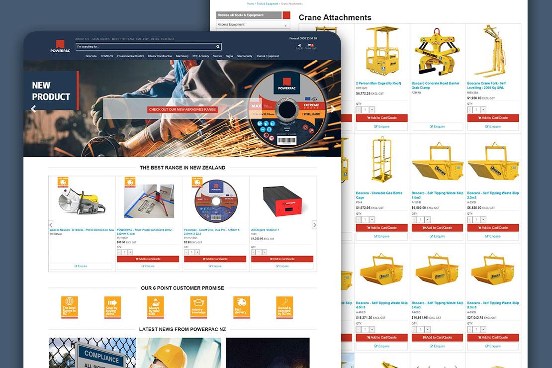 Web Design, Custom Ecommerce Development and SEO & Webmastering for Powerpac